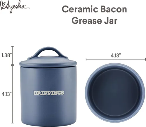 Miniatura 2 de Ayesha Curry Ceramics - Tarro de grasa de tocino, 21 onzas, ancla