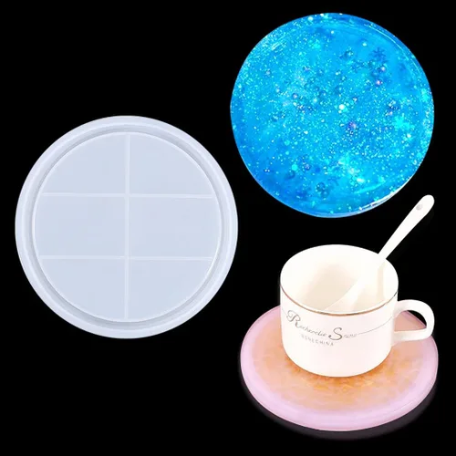 Rolin Roly Molde de resina para bandeja redonda pequeña, moldes de silicona para platos pequeños, bandejas de epoxi, molde de fundición, molde para