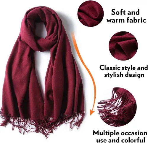 Miniatura 5 de maamgic Chales de pashmina para mujer, grandes, suaves, con sensación de cachemira, bufanda ligera