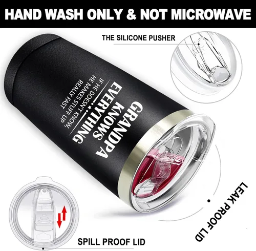 Miniatura 7 de SpenMeta Regalos para abuelos: regalo del día del padre para el abuelo de parte de los nietos, vaso de aislamiento al vacío de 20 onzas
