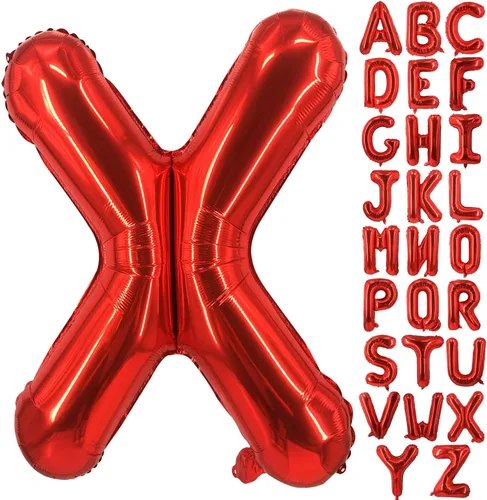 Miniatura 10 de Lovoir Globos grandes de 40 pulgadas con la letra T roja de gran tamaño, globo de helio de aluminio de Mylar para decoración de fiesta de Letra roja
