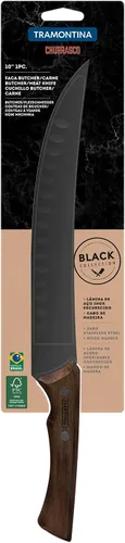 Miniatura 6 de Tramontina Churrasco - Cuchillo de acero inoxidable de hoja negra de 9.843 in, el mejor diseño para uso en exteriores, cuchillo Gyu, hoja de acero