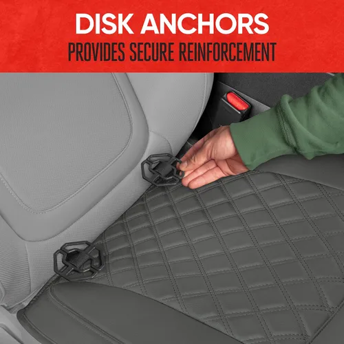 Miniatura 7 de Motor Trend Funda para Asiento Trasero - Funda de Asiento Trasero de Cuero Sintético Beige con Costuras en Diamante para Coches, Camiones, SUV