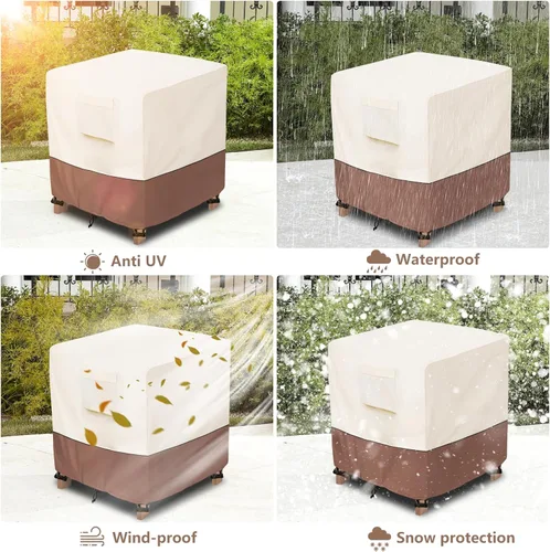 Miniatura 6 de okcool Funda para Mesa Auxiliar de Mimbre de Patio, Impermeable, Cuadrada, Funda para Mesa Auxiliar Pequeña de Patio, Adecuada para Mesa Auxiliar