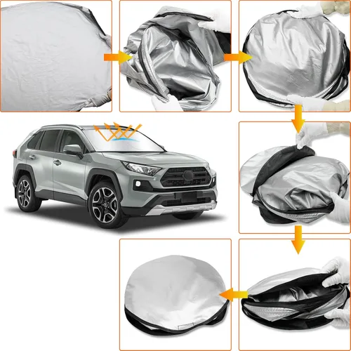 Miniatura 6 de D-Lumina Parasol para parabrisas para Toyota RAV4 2019-2025, protector de visera frontal plegable, RAV-4 SUV Adventure, Hybrid Prime LE, TRD Parasol