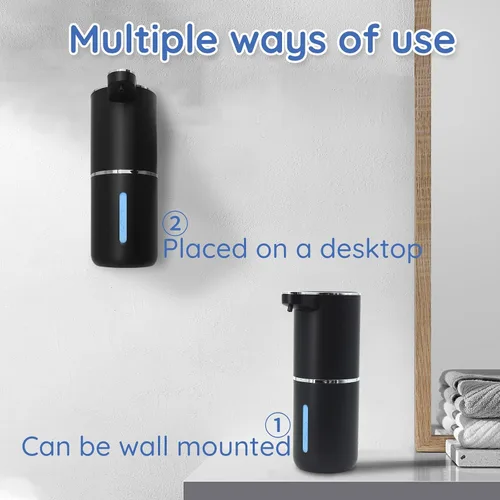 Miniatura 6 de Dispensador de jabón espumoso, dispensador automático de jabón, dispensador automático de jabón de 13.5 oz/13.5 fl oz, sin contacto, recargable por