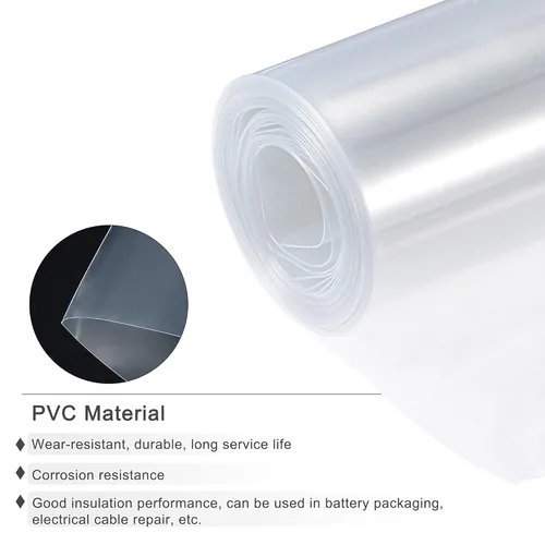 Miniatura 3 de MECCANIXITY Tubo termorretráctil de PVC para envolver baterías de 58 mm de diámetro, 90 mm de ancho plano, 3 metros (10 pies) de longitud, Claro