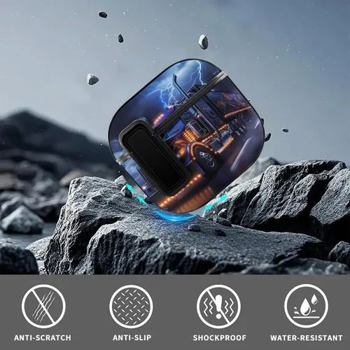 Miniatura 6 de Truck Thunder - Funda divertida compatible con AirPods 4 con bloqueo automático