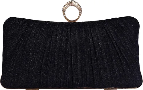 Tukaneeko Bolsos de mano para mujer, bolso cruzado con purpurina, bolso de noche plisado con diamantes de imitación para fiesta, boda, baile de