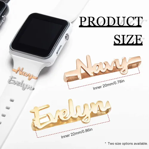 Miniatura 2 de ubmpj Dijes de banda de reloj personalizados para reloj inteligente, cerraduras de banda mágica personalizadas con nombre y foto para mujeres