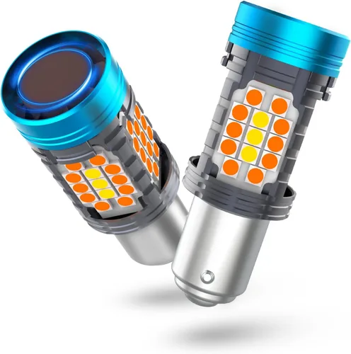 Miniatura 11 de 1157 Bombilla LED Ámbar, 2057 7528 2357A Bombilla LED de Señal de Giro con Resistencia Integrada CANBUS Libre de Errores, Bombilla Intermitente
