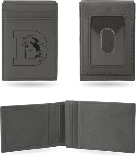 Miniatura 29 de Rico Industries - Cartera de bolsillo frontal con grabado láser NFL de fútbol, gris, compacta/cómoda/delgada