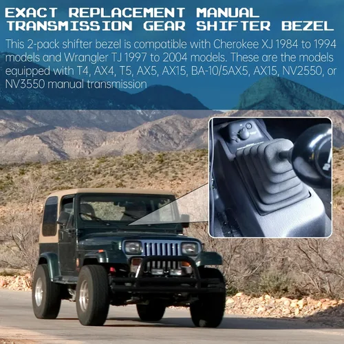 Miniatura 3 de TonGass Paquete de 2 biseles de cambio de transmisión manual compatibles con Jeep Cherokee/Wrangler, color negro
