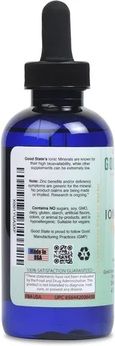 Miniatura 3 de Good State Zinc iónico líquido Plus - Ultra Concentrado (10 gotas equivalentes a 15 mg - 200 porciones por botella)