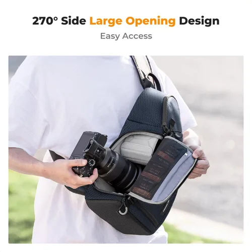 Miniatura 2 de K&F CONCEPT Bolso de Hombro para Cámara de Estilo Bandolera Bolso para Cámara Compatible con Canon/Nikon/Sony/Fuji/Gopro/DJI para Fotografía Azul