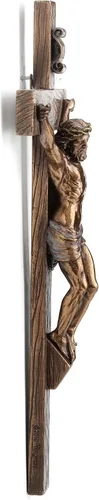 Miniatura 3 de Veronese Design 10 pulgadas Jesús en crucifijo Escultura de la pared del final del bronce antiguo de la resina del molde frío