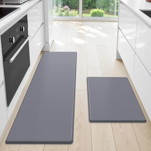 Miniatura 16 de StepLively Tapete de cocina, 2 piezas, tapetes de cocina acolchados para piso, juego de alfombras de cocina antifatiga, tapete antideslizante