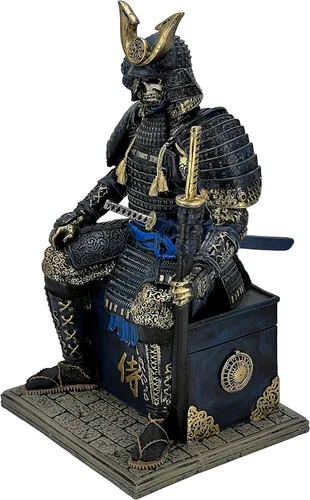 Miniatura 3 de LOOYAR Estatua de guerrero samurai antiguo medieval zombi de resina, figura decorativa artesanal para sala de estar, porche, oficina, escritorio