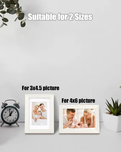Miniatura 5 de Egofine - Portarretratos de 4 x 6 pulgadas, de madera maciza con plexiglás, para fotos de 3.5 x 5 con paspartú o de 4 x 6 sin paspartú, para colocar