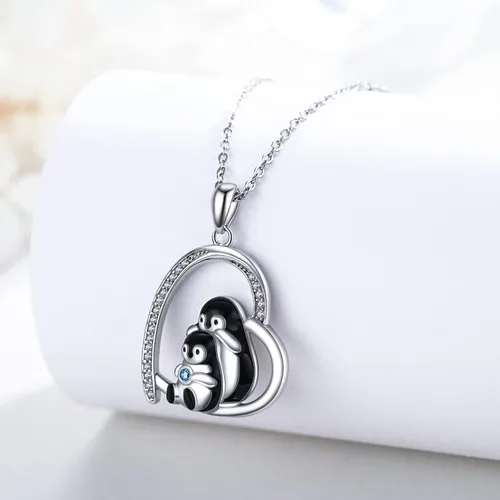 Miniatura 6 de TUGHRA Collares de corazón de plata de ley S925, collar de corazón delicado regalo de joyería para mujeres y niñas