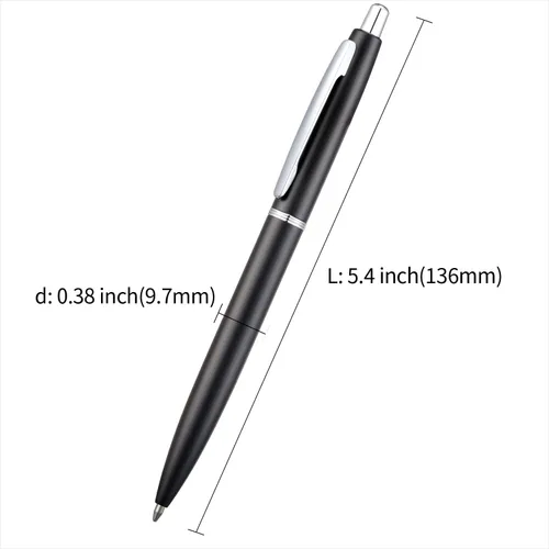 Miniatura 3 de ChaoQ 6 bolígrafos retráctiles de metal, para regalo, negocios, oficina, tinta negra de punta media de 1.0mm, 12 repuestos extra reemplazables