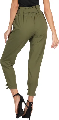 Miniatura 2 de GRACE KARIN - Pantalón tipo lápiz para mujer diseño informal de tiro alto con lazo al frente y bolsillos para trabajo