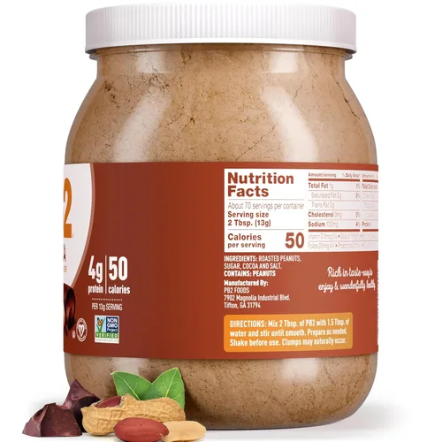 Miniatura 9 de PB2 Mantequilla de cacao de chocolate en polvo con cacao – 0.14 oz de proteína, 90% menos grasa, certificado sin gluten, solo 50 calorías por