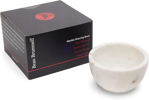 Miniatura 4 de Beau Brummell El cuenco de jabón de afeitar original de mármol hecho a mano con mármol 100% natural con ranuras interiores para una máxima espuma