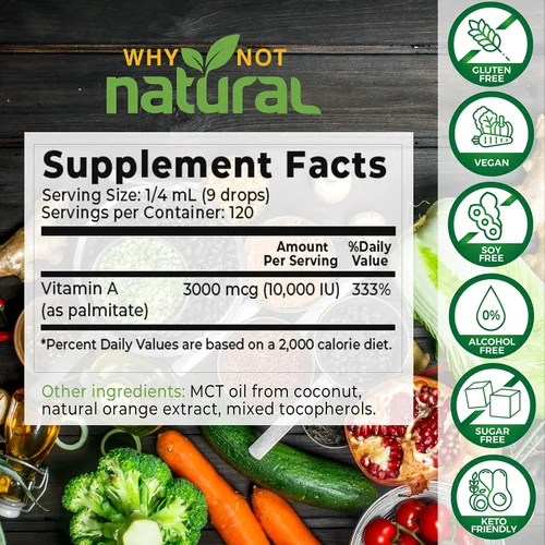 Miniatura 2 de Why Not Natural Gotas orgánicas de vitamina B12 y vitamina A líquida