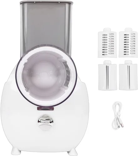 Miniatura 6 de Fockety Rallador eléctrico de queso, rallador eléctrico giratorio recargable, triturador eléctrico con 4 cortadores reemplazables para queso