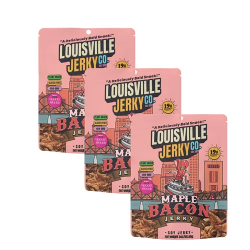 Miniatura 7 de Louisville Vegan Jerky – tocino de arce, vegetariano y vegano, Jerky, 21 g/0.74 oz de proteína de soja sin OMG, ingredientes sin gluten