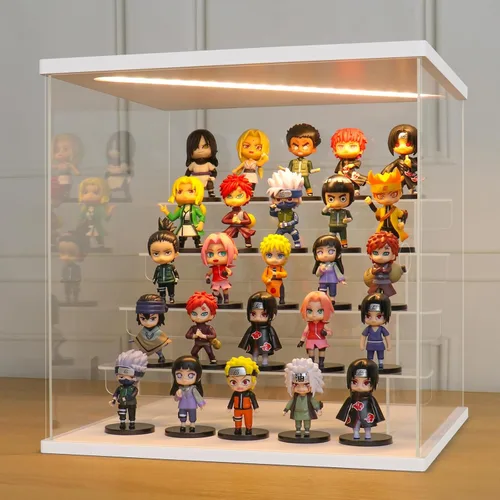 Miniatura 8 de LANSCOERY vitrina acrílica con iluminación LED, caja de exhibición de 5 niveles para coleccionables y figuras de acción, organizador transparente a