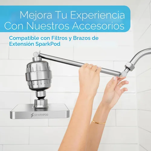 Miniatura 7 de SparkPod Cabezal de regadera – Lluvia de alta presión – Diseño de lujo de calidad premium – Instalación en 1 minuto – Reemplazo ajustable fácil