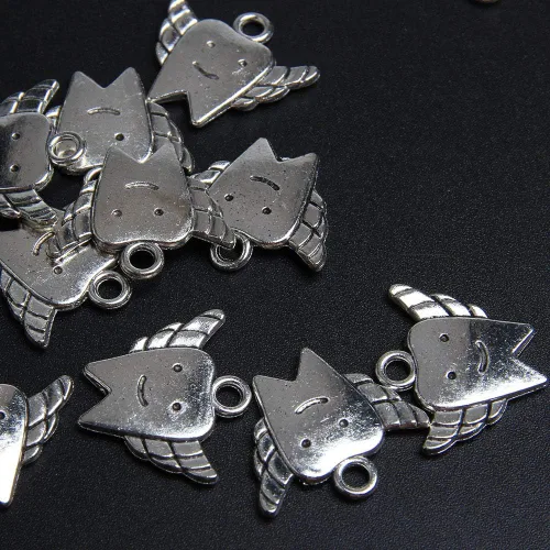 Miniatura 3 de Acxico 50 dijes de hadas tibetanos de plata para niños, 0.709 in, Plata
