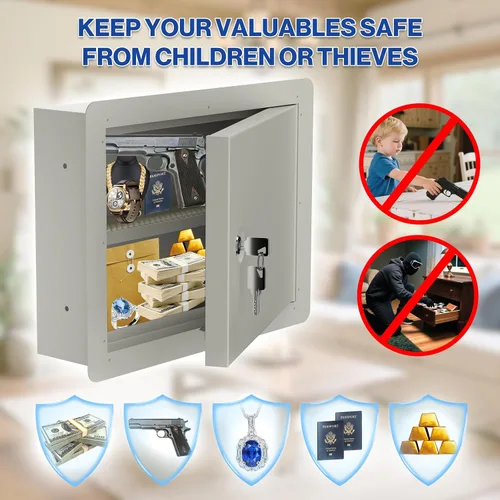 Miniatura 5 de POCHAR Caja de seguridad de pared pequeña con adhesivo para disfraz, caja fuerte entre los pernos para el hogar, la oficina, almacenamiento oculto