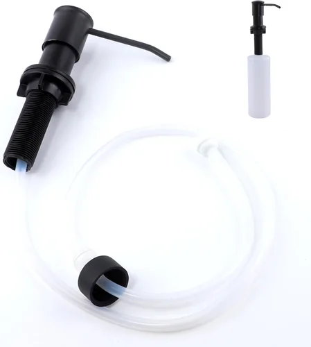 Dispensador de jabón para fregadero, dispensador de jabón integrado para encimera de cocina, con tubo de extensión de 41 pulgadas/botella de 17