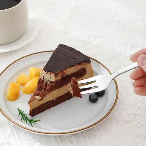 Miniatura 5 de Tenedor de degustación pequeño de acero inoxidable de 12 piezas, tenedor de 3 dientes