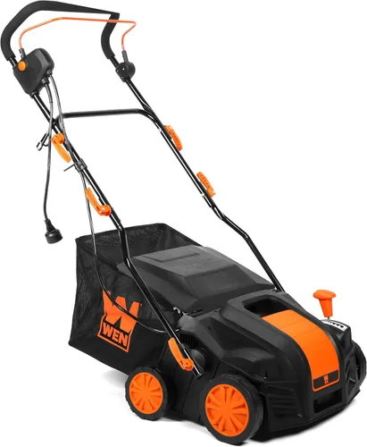 Miniatura 2 de WEN DT1516 - Desbrozadora y escarificador eléctrico de 15 amperios de 16 pulgadas 2 en 1 con bolsa de recolección, color negro