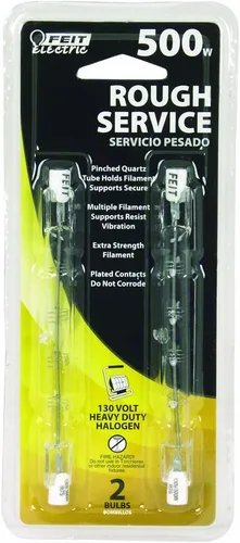 Miniatura 2 de Paquete de 2 bombillas halógenas regulables T3 de 500 W, color blanco cálido (BPQ500T3/CL/RS/2)