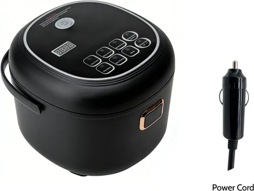Miniatura 2 de Mini olla arrocera eléctrica de 2 litros, calentador de alimentos de 12 V/24 V, portátil, antiadherente, viaje para automóvil, camión, pequeña olla