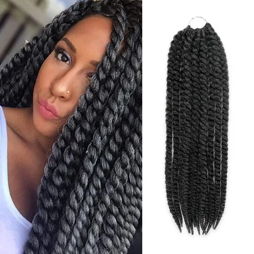Miniatura 25 de Trenzas de ganchillo de pelo sintético auténtico doble Jumbo Senegalese Twist 12" (30)