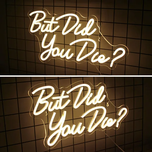 Miniatura 4 de Horseneon Letrero LED de neón con texto en inglés "But Did You Die", letreros de neón blancos cálidos para decoración de pared, luces de neón