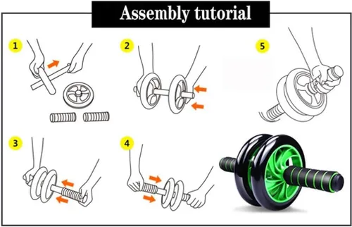 Miniatura 7 de Dos ruedas tipo rebote automático rueda abdominal movimiento abdominal rueda núcleo fuerza entrenamiento equipo de fitness y ejercicio abdominal