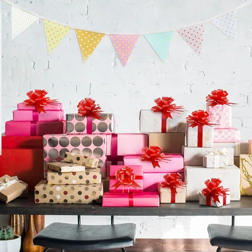Miniatura 7 de GWHOLE 60 lazos de cinta roja de 5 pulgadas, lazos de regalo para manualidades, caja de manualidades, boda, día de San Valentín, decoración