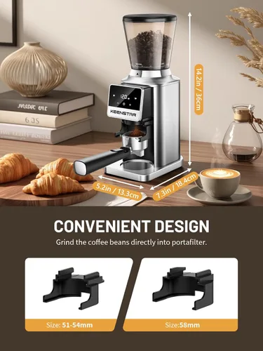 Miniatura 6 de Keenstar Molinillo de café cónico, molinillo de granos de café con 34 ajustes de molienda para uso doméstico, temporizador de precisión, pantalla