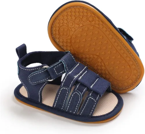 myppgg Sandalias de verano antideslizantes de suela suave para bebés y niños y niñas, zapatos de cuna de algodón para niños pequeños primeros