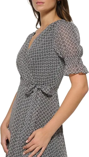 Miniatura 4 de Tommy Hilfiger Vestido de gasa de manga corta para mujer