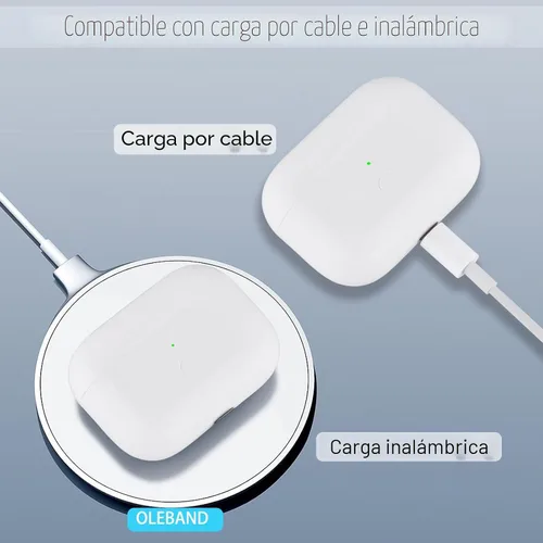 Miniatura 5 de OLEBAND Funda de carga de repuesto para Airpods Pro 2 y 1: fácil de emparejar tus auriculares Air pods Pro con botón de emparejamiento, soporta