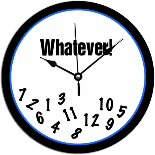 ArogGeld Whatever Funny - Reloj de pared personalizado vintage de madera, decoración redonda de 10 pulgadas, funciona con pilas, grande, decorativo,