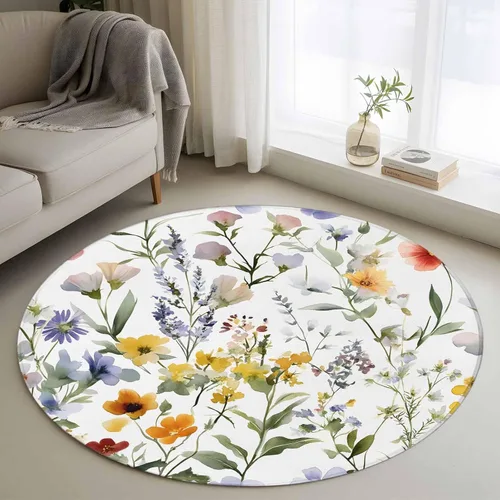 Miniatura 12 de Small Area Rugs 2x3 Ft, Botanical Flower Non-Slip Area Rugs for Living Room Bedroom Entryway, Watercolor Retro Spring Farm Leaf Washable Carpet